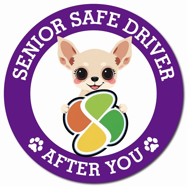 カーサイン 高齢者マーク SENIOR SAFE DRIVER チワックス マグネット 強力 直径13cm 肉球 日本製 車 ステッカー