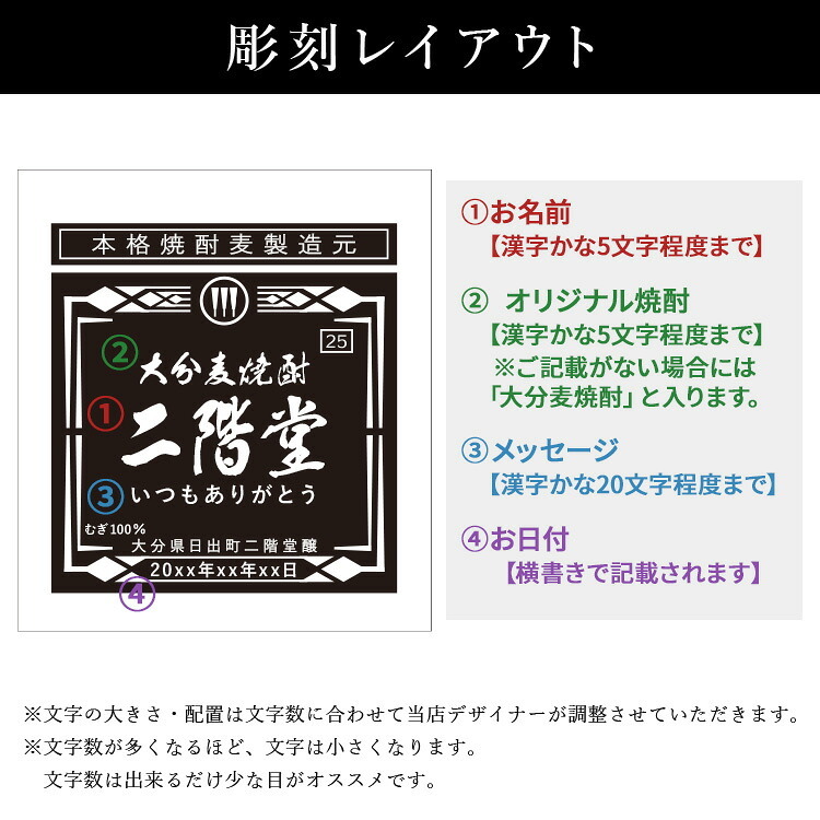 二階堂 720ml 名入れ お酒 焼酎 麦焼酎   名前入り プレゼント ギフト 面白い センス 定年退職 還暦祝い 退職祝い 男性 女性 お祝い 古希 喜寿 傘寿 米寿 卒寿 白寿 百寿 敬老の日