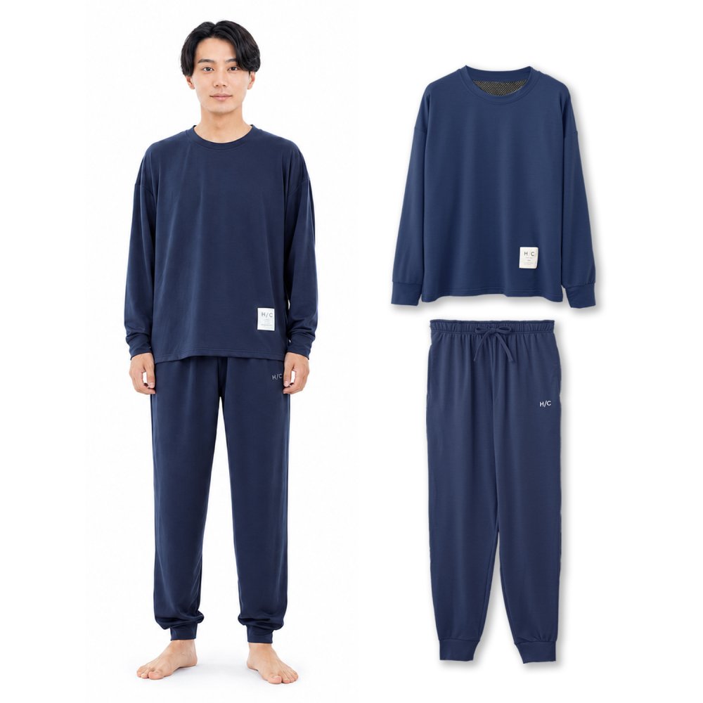 リカバリーウェア｜深く眠るための機能性パジャマ PRIME SLEEP 血行促進 冷え対策 上下セットアップ 送料無料 メンズ 男性用 ルームウェア 長袖 部屋着 おしゃれ 睡眠 眠り ギフト プレゼント ブラック グレー M L Hotel Calm ペアパジャマ 誕生日 プレゼント 父の日 敬老の日 誕生日 出産祝い 結婚祝い バレンタインデー 新生活