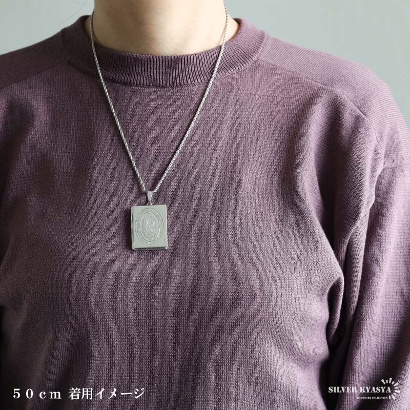 ステンレス ロケットネックレス ロケットペンダント マリアネックレス 写真 記念 思い出 ハワイアンネックレス ロープチェーン ゴールドネックレス 18KGP ピンク シルバー 聖母 男女兼用 金属アレルギー対応