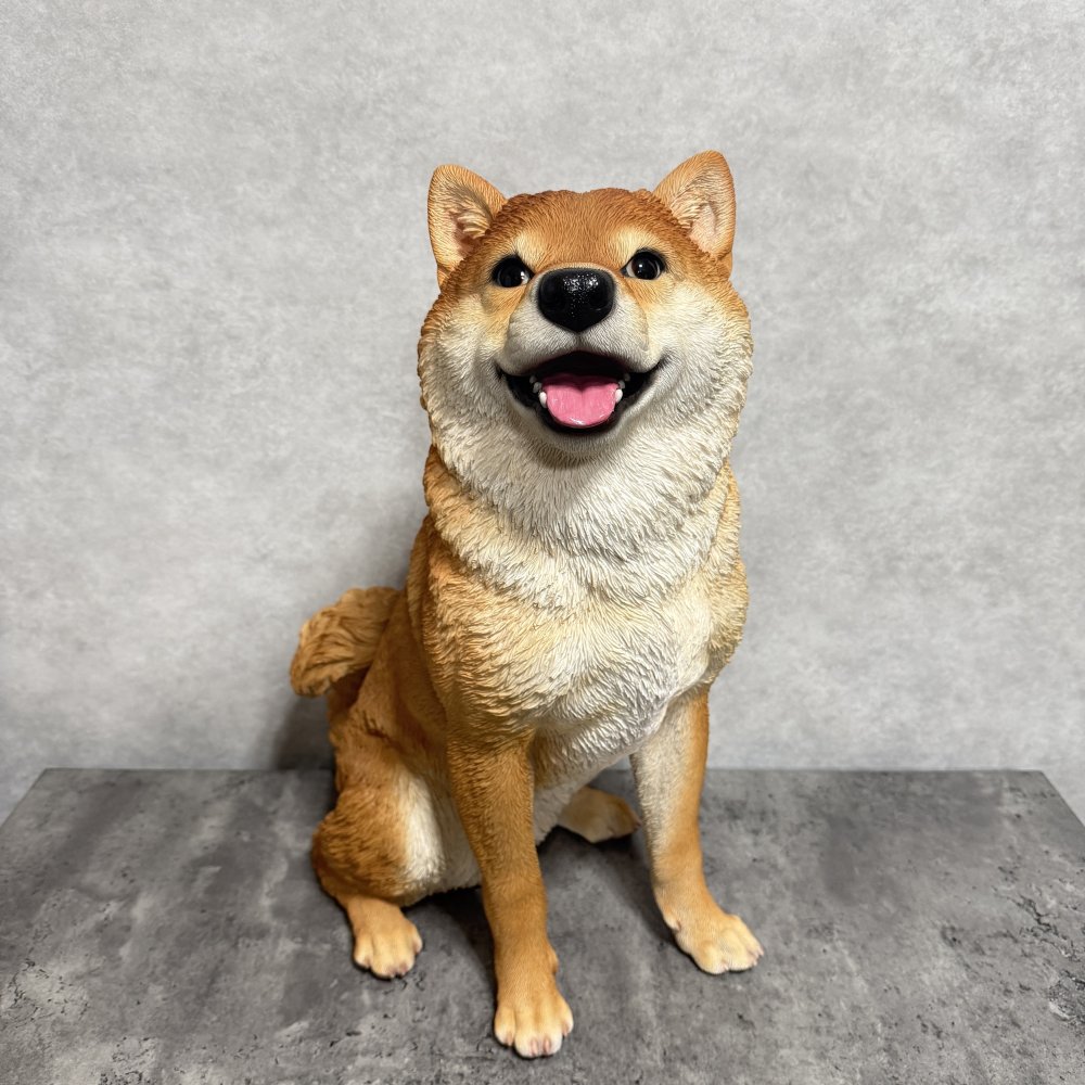 置物 お座りにっこり柴犬 大 グッズ 高さ52.5cm woobia ウービア 大きい 大型 おしゃれ ガーデン インテリア オブジェ 可愛い プレゼント 北欧 玄関 雑貨 動物 モダン 庭 ギフト 屋外 家 リアル 玄関先 ガーデンオーナメント ガーデニング 犬 いぬ 柴