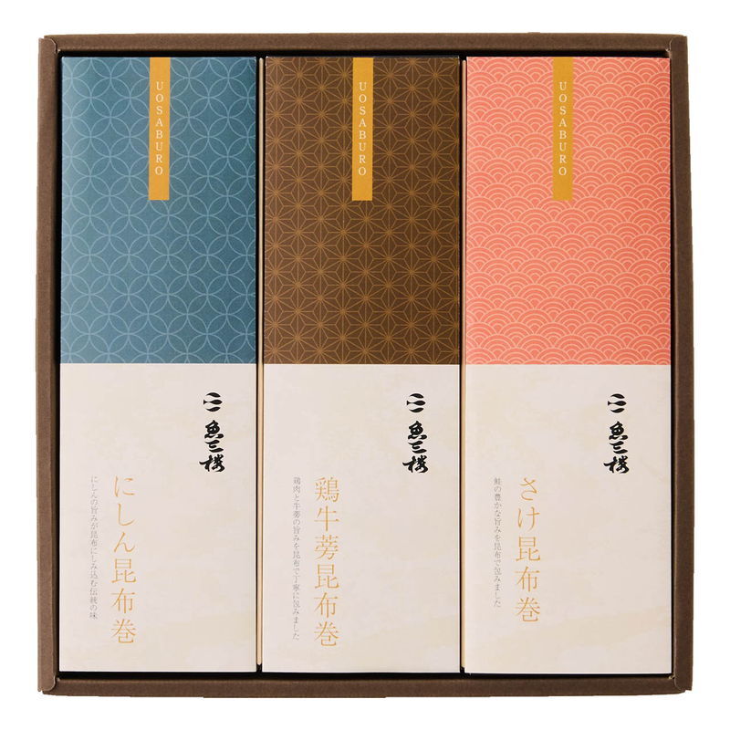 京都伏見・魚三楼 三種の昆布巻き詰合せ (UO-KM3) [お中元][お歳暮] ※送料無料(北海道・沖縄・離島への配送不可)