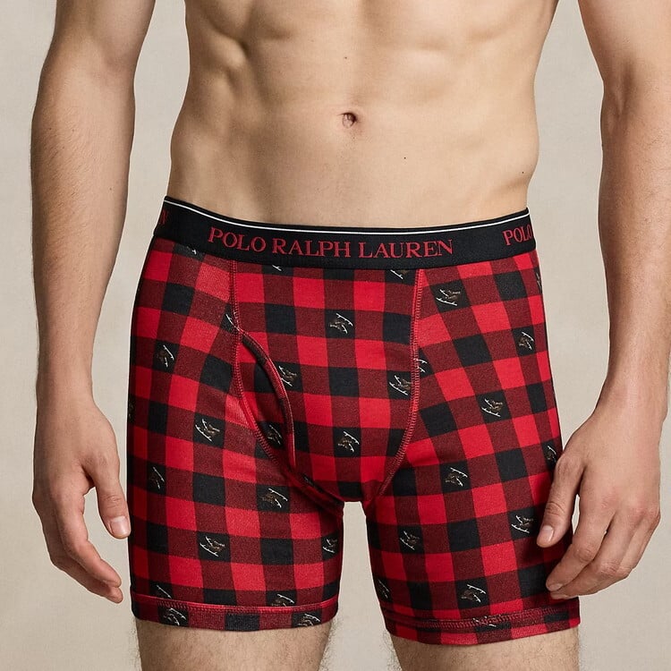ポロラルフローレン：CLASSIC FIT COTTON ボクサーブリーフ 3PK (アンドーバーヘザー/アイススケートコンボ/ポロブラック)[ボクサーパンツ/ 男性下着/ メンズインナー/人気ブランド/おすすめギフト/誕生日プレゼント/メンズファッション]