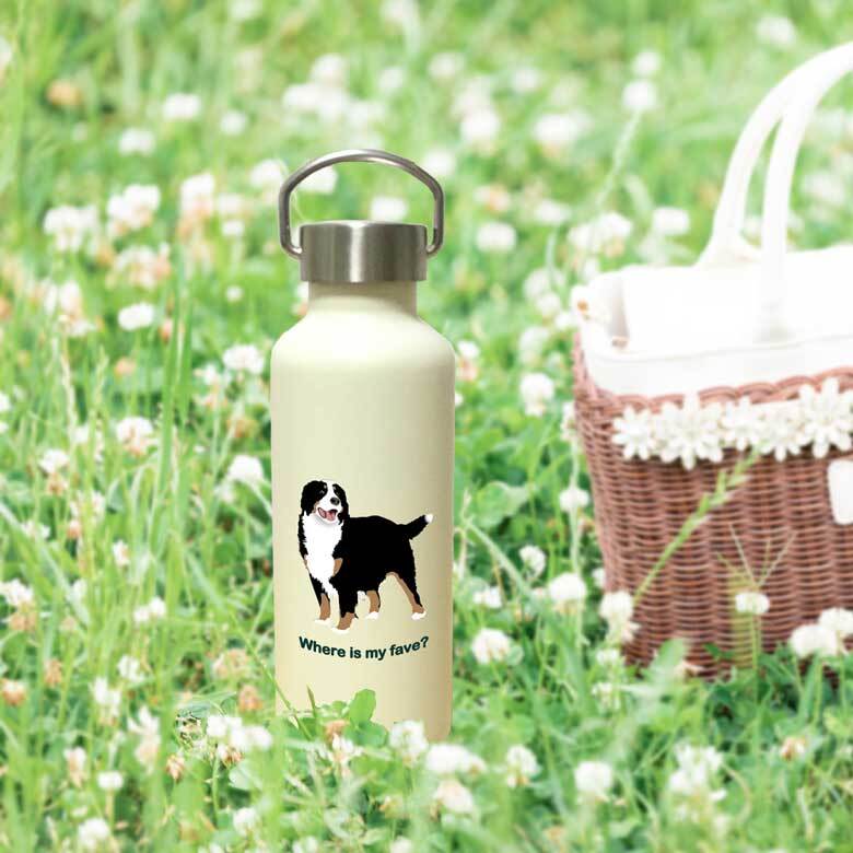 バーニーズマウンテンドッグ かわいい 取っ手付きマグボトル おしゃれ 290ml 保温 保冷 ステンレス マグボトル 取っ手付き 真空 断熱 二重構造 ボトル タンブラー 水筒 マイボトル オリジナル バーニーズ バニ 犬 ペット