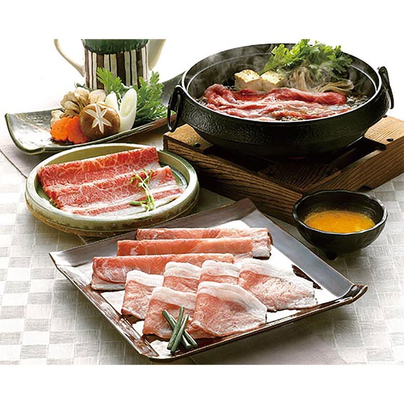 黒毛和牛と黒豚のすきやき肉 (ARC-062F) [お中元][お歳暮] ※送料無料(北海道・沖縄・離島への配送不可)