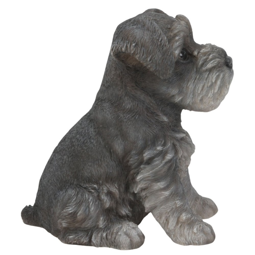 置物 woobia ウービア 犬 ミニチュアシュナウザー お座りシュナウザー グレー 高さ17.5cm ひげ リアル 本物そっくり イギリス生まれ 職人手彩色 縁起物 戌年 玄関 インテリア 新築祝い 引っ越し祝い 開店祝い 出産祝い 誕生日 お祝い ギフト プレゼント 犬好き シュナウザー好き