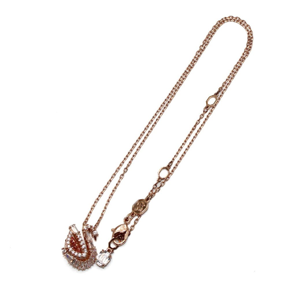 スワロフスキー swarovski ネックレス Swan ミックスカット 5732414 スワン ペンダント アクセサリー レディース ローズゴールド+ピンク 海外正規品