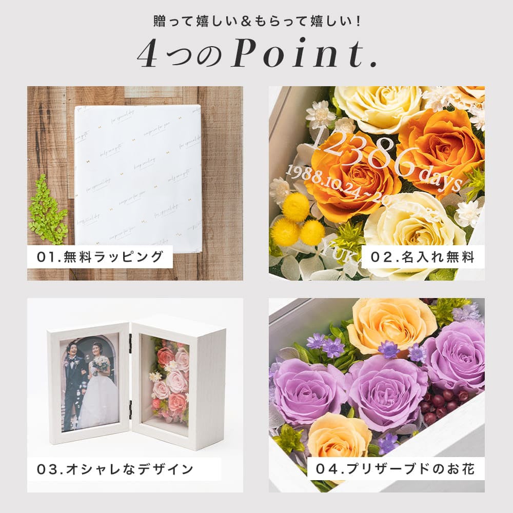 両親感謝状×プリザフォトフレーム フォトフレーム 写真立て 両親プレゼント 結婚式 親ギフト 結婚式両親プレゼント 両親贈呈品 メッセージ刻印 ギフト