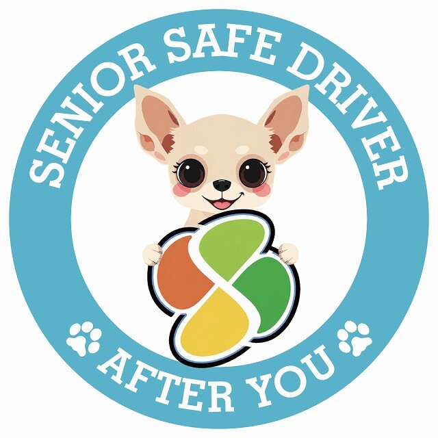 カーサイン 高齢者マーク SENIOR SAFE DRIVER チワックス ステッカー シール 直径13cm 肉球 日本製 車