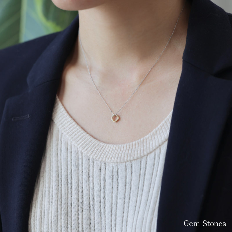 le lien carre.c ゴールド シルバー ネックレス シンプル 可愛い スクエア 四角 プチ つけっぱなし お洒落 レディース 18金 K18 地金 ダブル ペンダント ジュエリー アクセサリー プレゼント