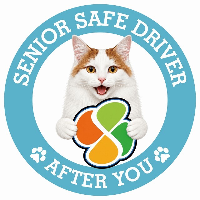 カーサイン 高齢者マーク SENIOR SAFE DRIVER ターキッシュバン ステッカー シール 直径13cm 肉球 日本製 車