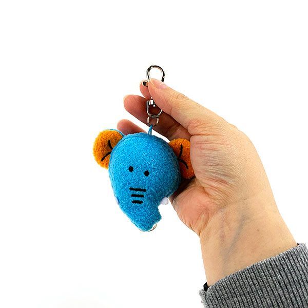 たべっ子どうぶつ マスコットリール キーホルダー ぞう 青 キーリング アクセサリー