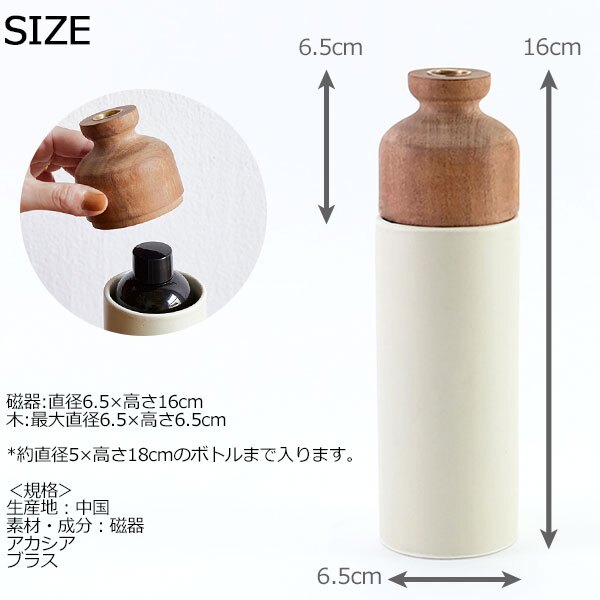 shesay ディフューザー リフィルを隠す 磁器のカバー 108141 カバー 詰め替え インテリア おしゃれ シンプル ディフューザーリフィル ダークグレー