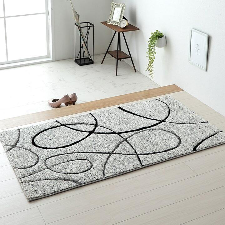 ラグ カーペット トルコ製 ウィルトン織り 絨毯 長方形 リーフ柄 モダン 約133×190cm