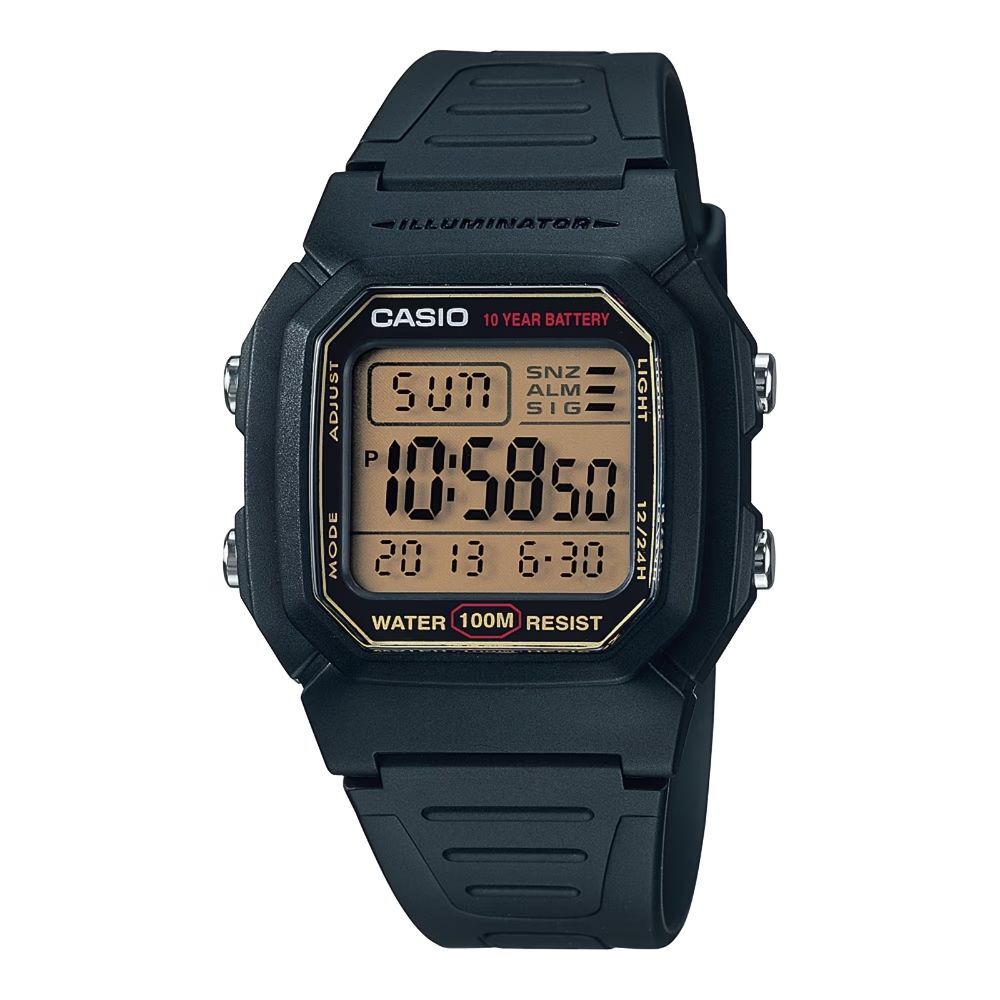 箱なし カシオ 腕時計 メンズ レディース CASIO デジタル ブラック 10年電池 100m防水 ストップウォッチ アラーム LEDライト 軽量 海外モデル 逆輸入 スポーツ アウトドア 通勤 通学 プレゼント ギフト 成人 卒業 入学
