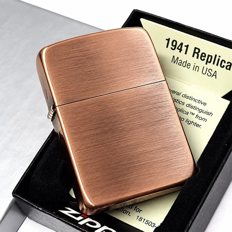 ZIPPO ライター 1941 復刻 レプリカ ジッポライター かっこいい 銅古美 アンティークカッパー シンプル スタンダード 丸角 ギフト おしゃれ メンズ プレゼント