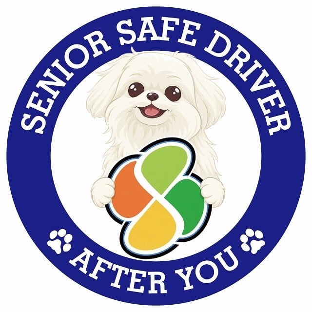 カーサイン 高齢者マーク SENIOR SAFE DRIVER マルペキ ステッカー シール 直径13cm 肉球 日本製 車
