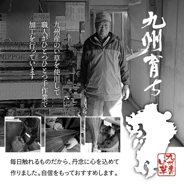 夏ラグ 夏用カーペット 純国産 い草 上敷き 上質ない草で作った カーペット 双目織 江戸間6畳(約261×352cm）