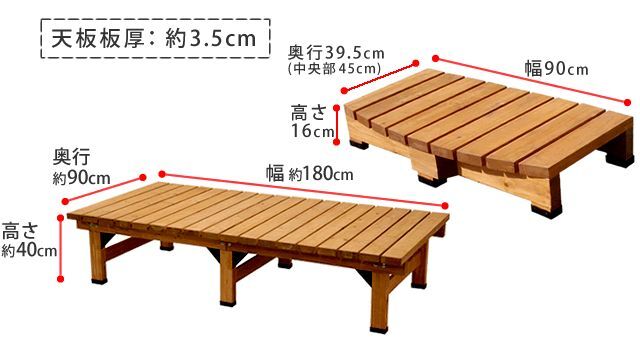 ウッドデッキ デッキ縁台 180×90 ステップセット ウッドデッキ風 簡単 縁側 本格的 DIY 木製 天然木 庭 ベランダ マンション おしゃれ 小型 北欧 ガーデン 屋外 家具 ブラウン ダークブラウン ライトブラウン エクステリア