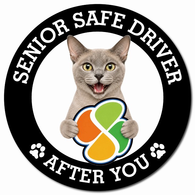 カーサイン 高齢者マーク SENIOR SAFE DRIVER ヨーロピアンバーミーズ マグネット 強力 直径13cm 肉球 日本製 車 ステッカー
