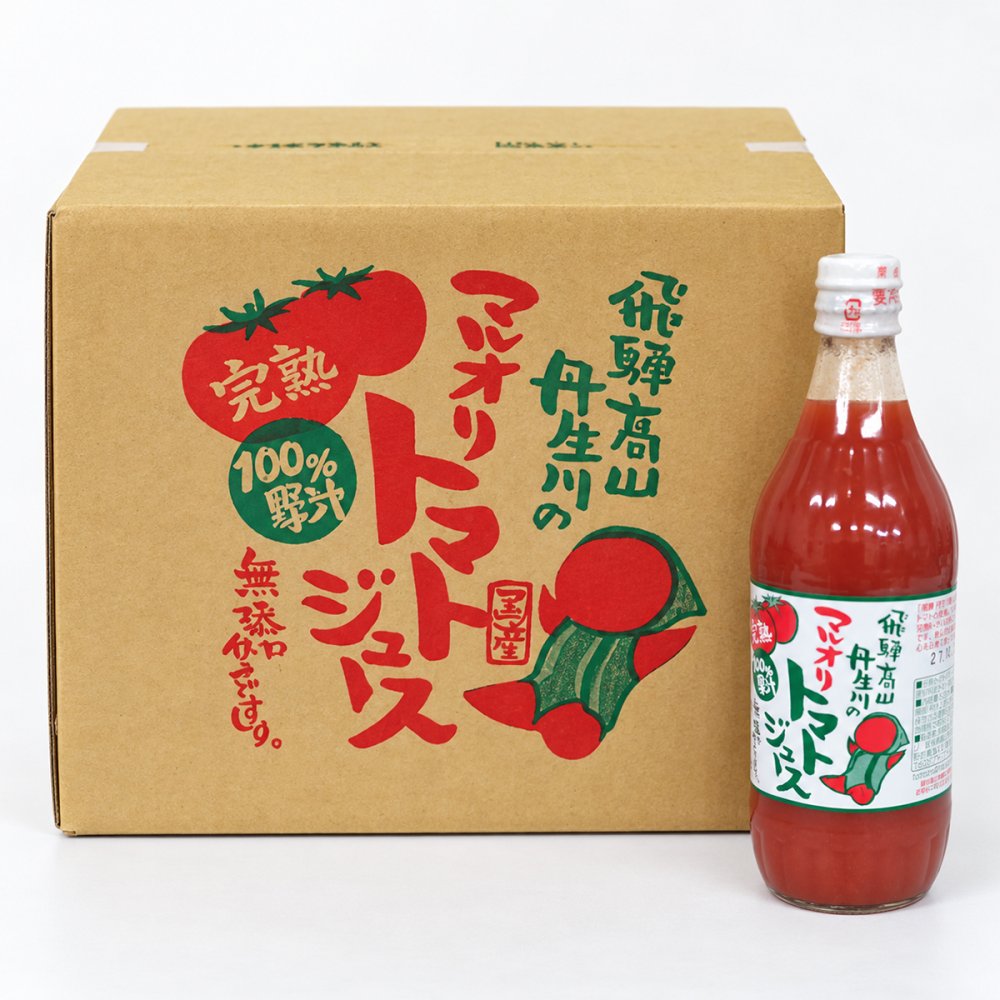 無添加 無塩 完熟100%果汁　マルオリトマトジュース 12本入りセット〔500ml×12〕