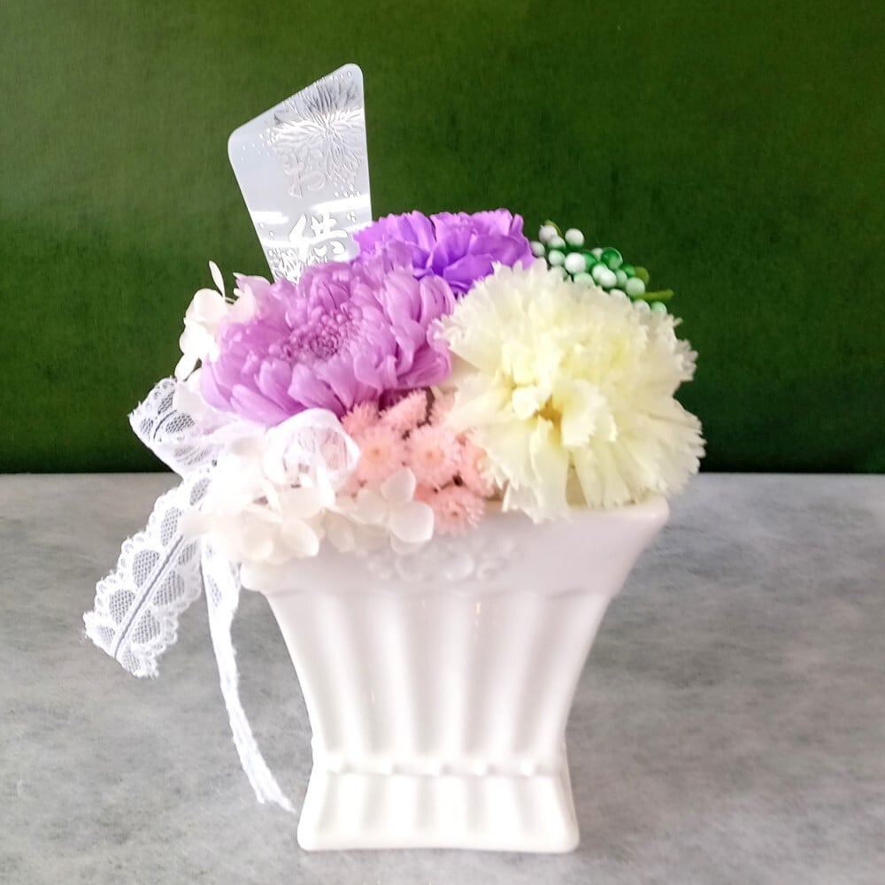 プリザーブドフラワー 仏花 供花 喪中はがき お供え 花 ブリザードフラワー お悔やみ おしゃれ お供え花 一周忌 仏壇 喪中