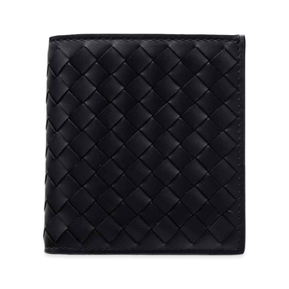 ボッテガヴェネタ 二つ折り財布 メンズ イントレチャート BOTTEGA VENETA 財布 ブラック 黒 小銭入れなし 札入れ カード入れ6枚 本革 レザー カーフスキン コンパクト ウォレット 222338 V47W1 1000