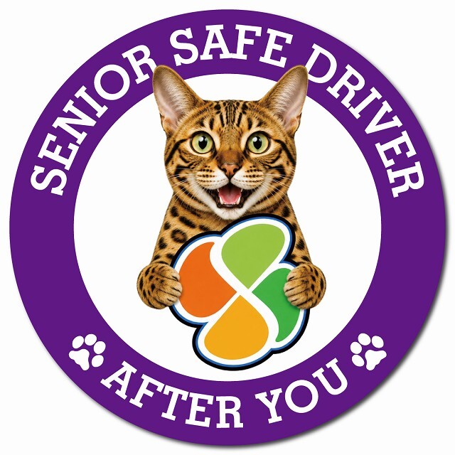 カーサイン 高齢者マーク SENIOR SAFE DRIVER ベンガル マグネット 強力 直径13cm 肉球 日本製 車 ステッカー