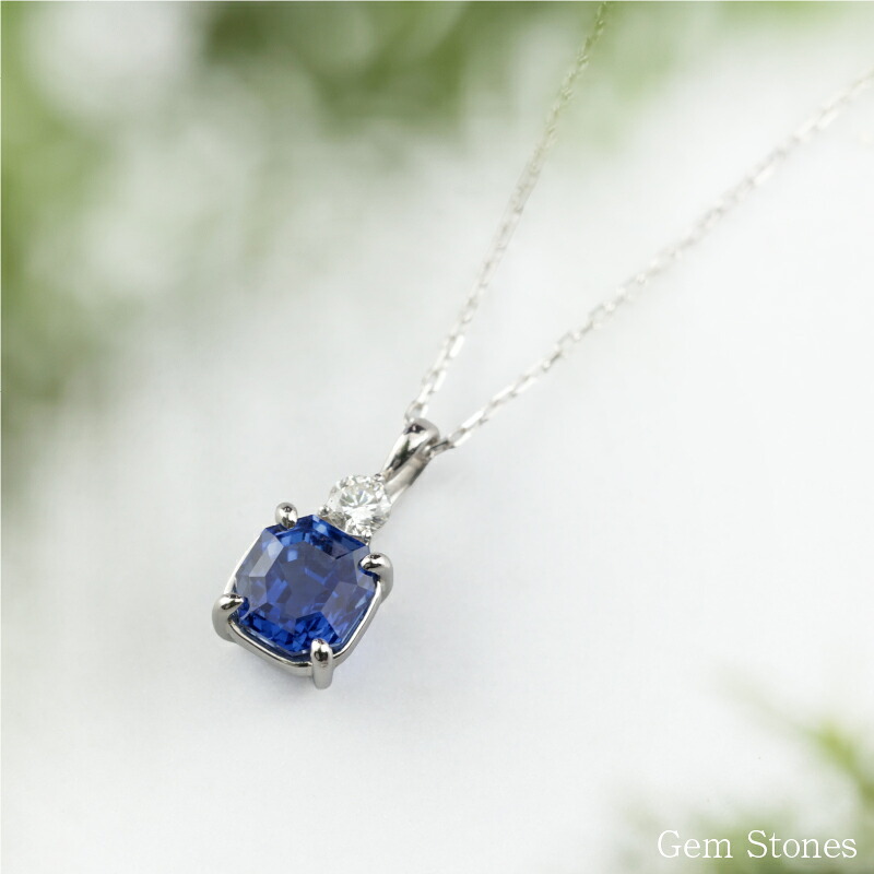  ブルーサファイア 　０．８８ct 　ダイヤモンド　ネックレス 　ペンダント プラチナネックレス Pt900　ネックレス レディース 一粒ネックレス  誕生石 シンプル Drops