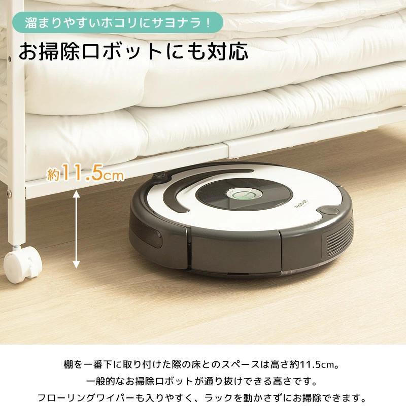 布団収納ラック 布団ラック 1段 奥行深型 IW-167 布団収納ラック 布団収納 押入れ クローゼット 毛布 マットレス 収納 大容量 キャスター付き 省スペース 通気性 カビ対策 白 ホワイト 押入れ収納 寝具収納 寝具の収納 クローゼットの整理に