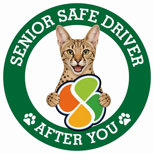 カーサイン 高齢者マーク SENIOR SAFE DRIVER サバンナ ステッカー シール 直径13cm 肉球 日本製 車