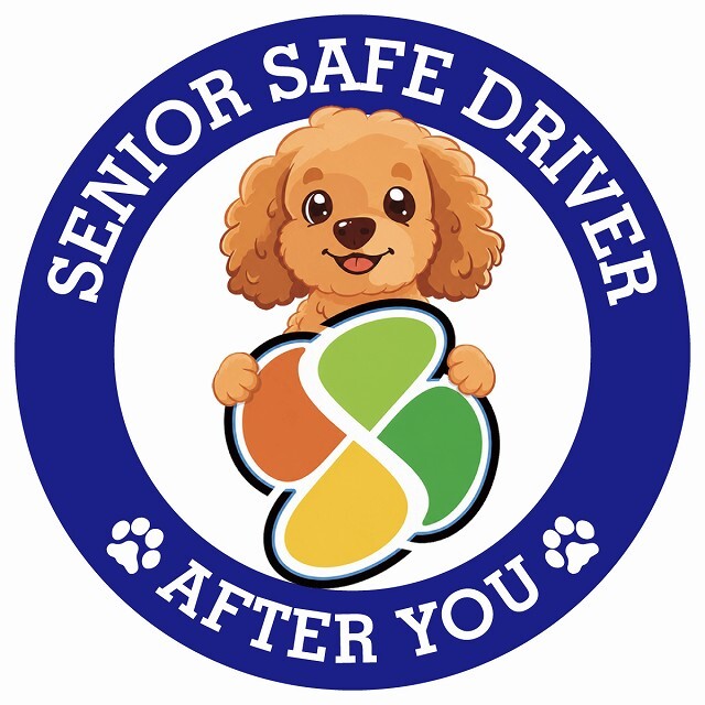 カーサイン 高齢者マーク SENIOR SAFE DRIVER ダップー ステッカー シール 直径13cm 肉球 日本製 車