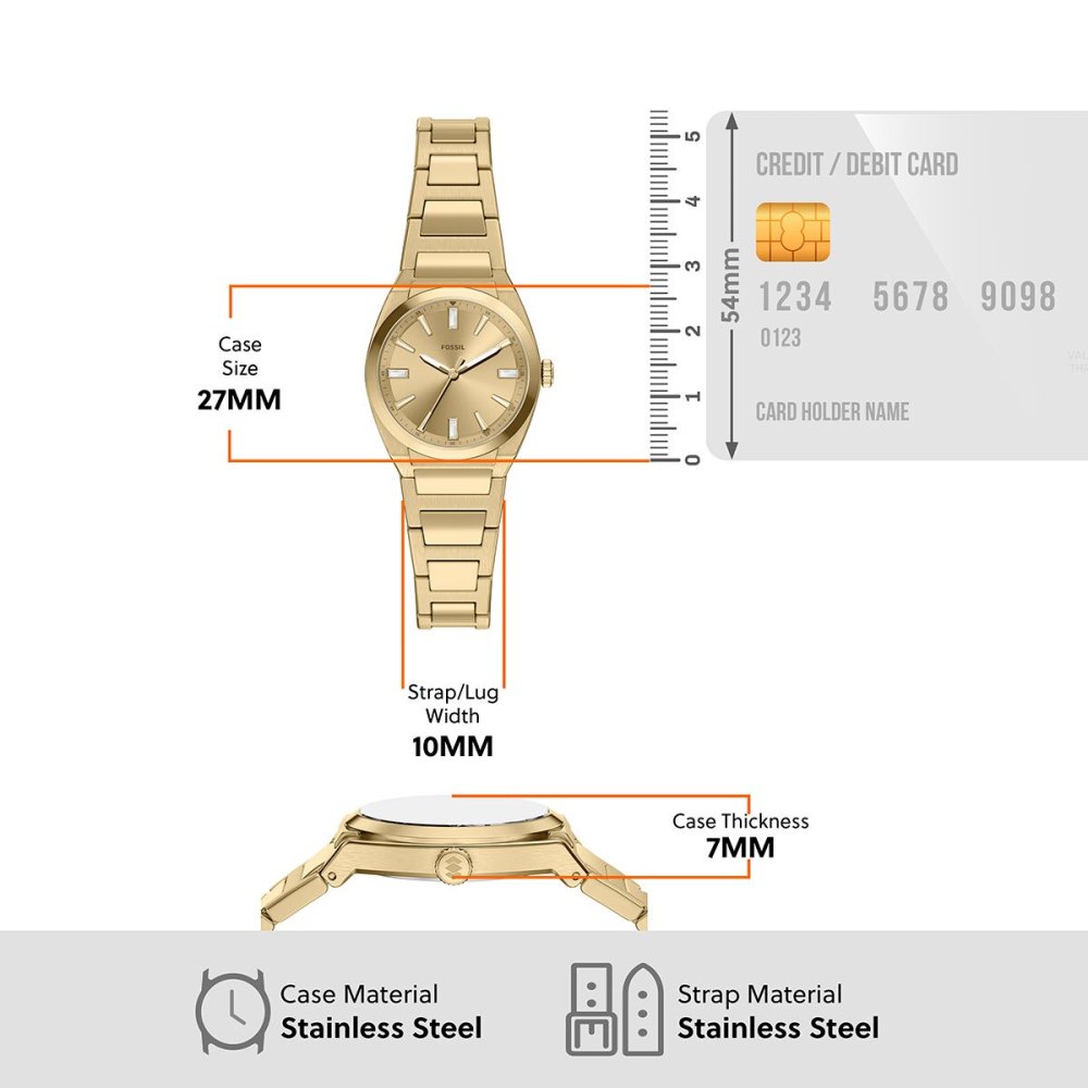 フォッシル FOSSIL 腕時計 レディース EVERETT アナログ ゴールドトーン ステンレススチールウォッチ ES5492【2026 新作】