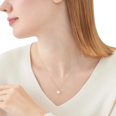 【無料ラッピング】 ヨンドシー 4℃ ネックレス プラチナ シンプル アコヤパール/ダイヤモンド レディース ブランド 正規品 新品 ギフト プレゼント 人気 おすすめ 誕生日 記念日 クリスマス 送料無料