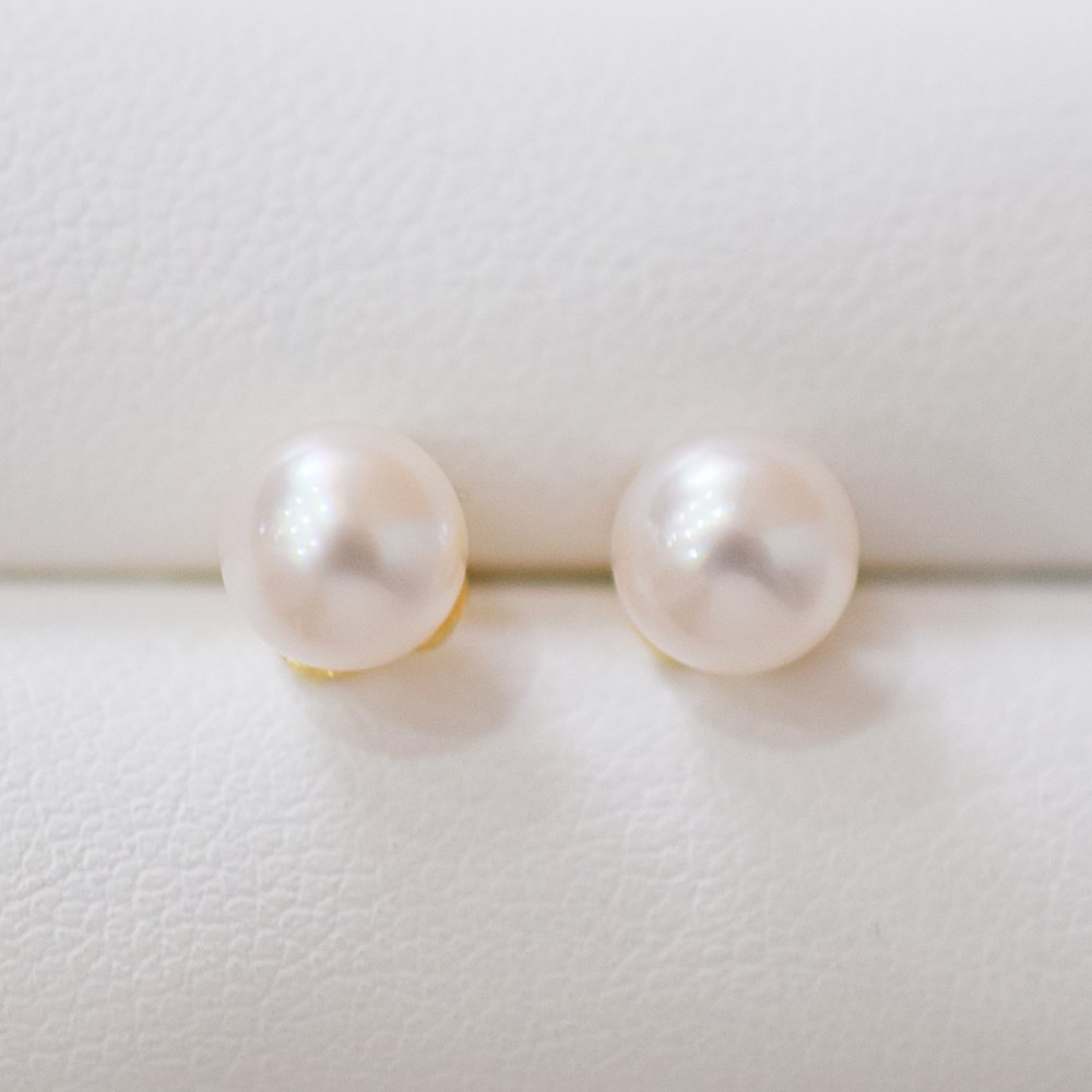 ［pearl618］ 6mm - 6.5mm ホワイトピンク クローバー ピアス あこや真珠