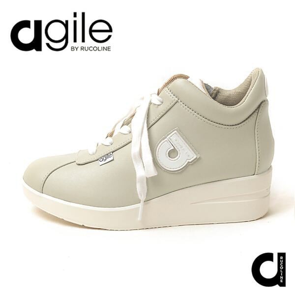 ルコライン 靴 アージレ バイ ルコライン スニーカー agile-010BE LEATHER 本革 ベージュ グレージュ グレーかかったベージュ サイドファスナー付 レディース シューズ ルコライン 革靴 レザー agile by RUCO LINE ルコライン靴