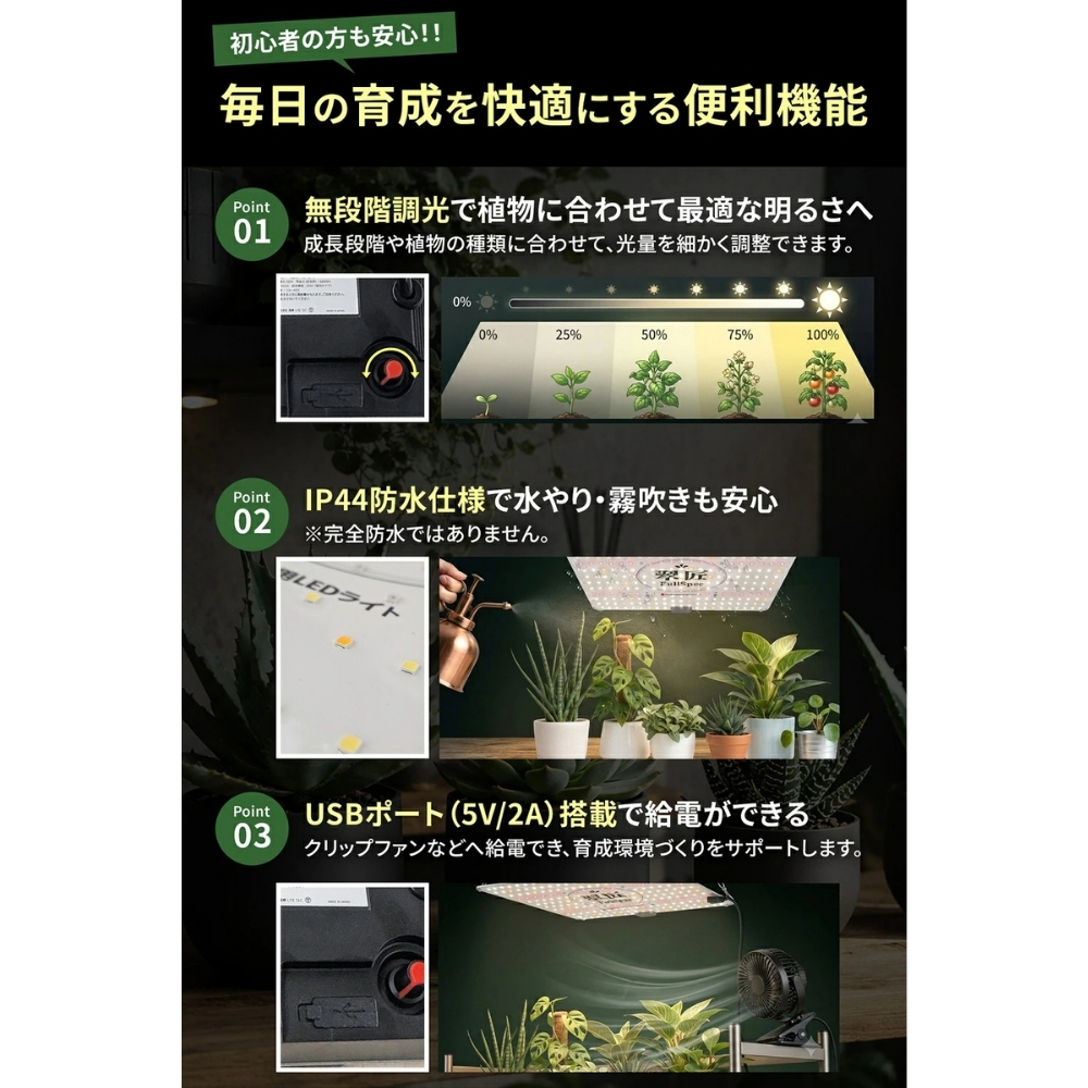 【ラッピング無料】翠匠 Suisyo FULL Specs 植物育成LEDライト 50W 日本製