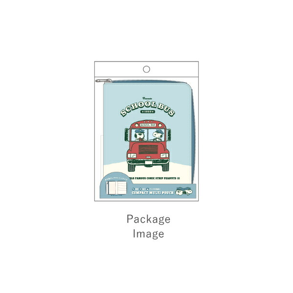 スヌーピー コンパクトマルチポーチ(きょうだいたち) Preppystyle schoolbus SNOOPY