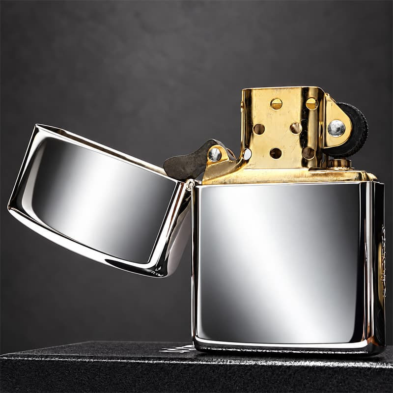 ZIPPO アーマー ジッポ ライター シルバー サイドロゴ入り 鏡面 ミラー仕上げ 金タンク ギフト かっこいい シンプル おしゃれ メンズ プレゼント