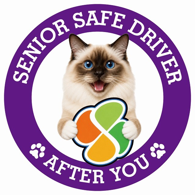 カーサイン 高齢者マーク SENIOR SAFE DRIVER バーマン ステッカー シール 直径13cm 肉球 日本製 車