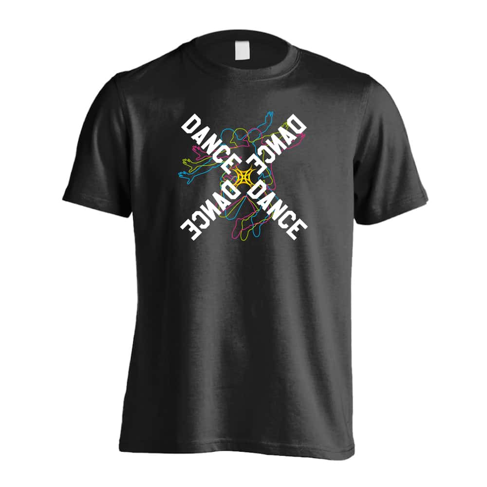 ダンス Tシャツ 半袖 メンズ ウェア レディース 練習着 ジュニア ドライ おもしろ tシャツ 速乾 名入れ スポーツ 女子 男子 チーム おしゃれ 文字入れ 「ネオンスタイルのクロスDANCE」 アートワークスコウベ 【送料無料】