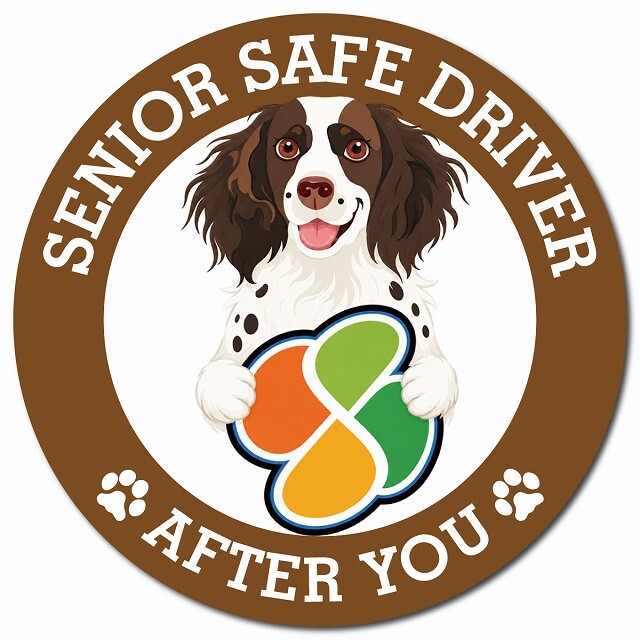カーサイン 高齢者マーク SENIOR SAFE DRIVER スモールミュンスターレンダー マグネット 強力 直径13cm 肉球 日本製 車 ステッカー