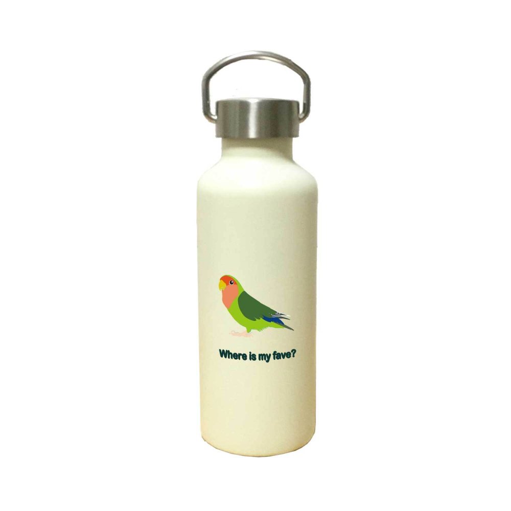 コザクラインコ かわいい 取っ手付きマグボトル おしゃれ 290ml 保温 保冷 ステンレス マグボトル 取っ手付き 真空 断熱 二重構造 ボトル タンブラー 水筒 マイボトル オリジナル インコ オウム 鳥 ペット 動物 アニマル