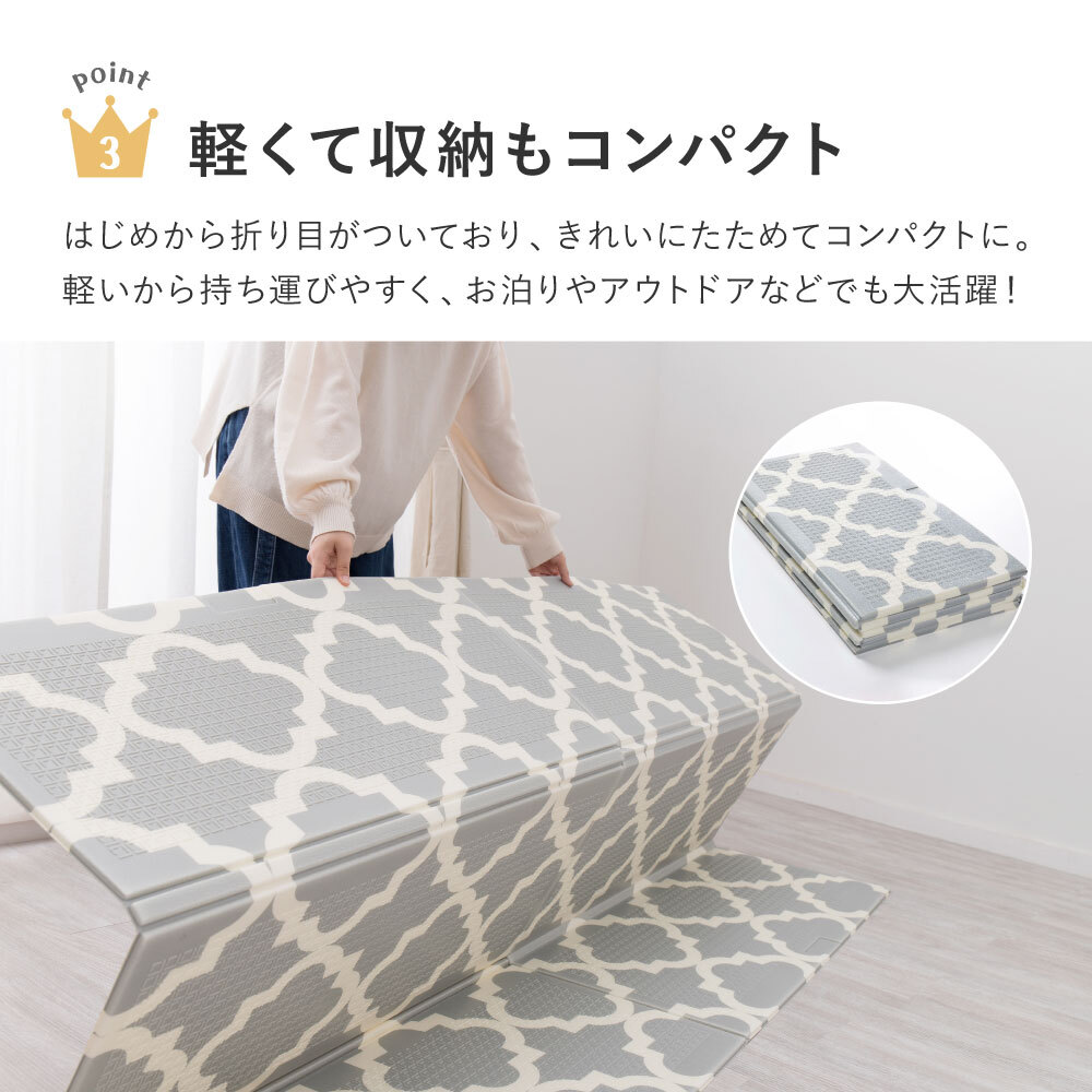 キッズ家具 子供用 プレイマット クッションプレイマット 折りたたみ 子供 遊び場 洗える 水洗い 撥水 はっ水 リバーシブル やわらかい クッション性 防音対策 軽量 軽い コンパクト収納 収納袋付き アウトドア 公園 敷物 マット ロードマップ柄