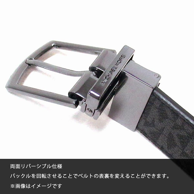 MICHAEL KORS マイケルコース アウトレット MK シグネチャー リバーシブル メンズ ベルト 36S1LBLY1B BLACK