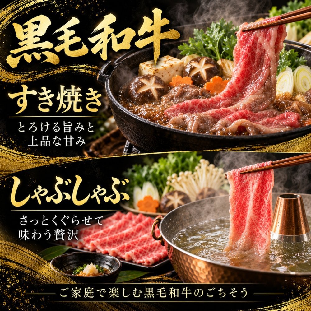 黒毛和牛 厳選6種食べ比べ800g 薄切り2種（霜降りカルビ・A4 A5赤身）＋A5焼肉4種 特選カルビ（三角バラ）・ロース・カルビ・赤身 すき焼き・しゃぶしゃぶ 肉ギフト お歳暮・誕生日・内祝い