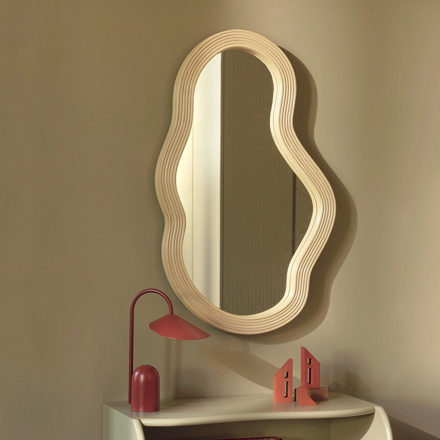 ferm LIVING ファームリビング 壁掛けミラー Pond Mirror ポンドミラー ラタン M 壁掛け鏡 北欧インテリア 家具 おしゃれ ミラー ウォールミラー 北欧ブランド 人気 おすすめ