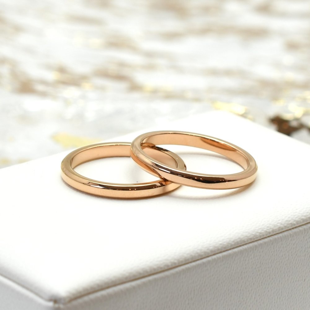 angel ring（アンジェリーク）｜2mm幅 華奢ステンレスペアリング｜ シンプル 重ね付け 細めデザイン 結婚指輪 刻印 記念日 ジーラブ