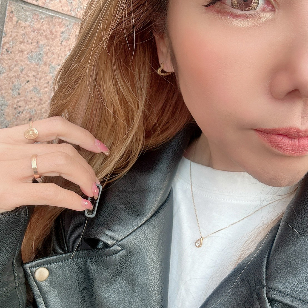 ハワイアンジュエリー ネックレス レディース ステンレス 小さめ ミニチュア ミニマム しずく 雫 可愛い 石 ジルコニア スクロール 波 金属アレルギー対応 チェーン付き ペンダント サージカルステンレス かわいい つけっぱなしOK アジャスター付き プレゼント