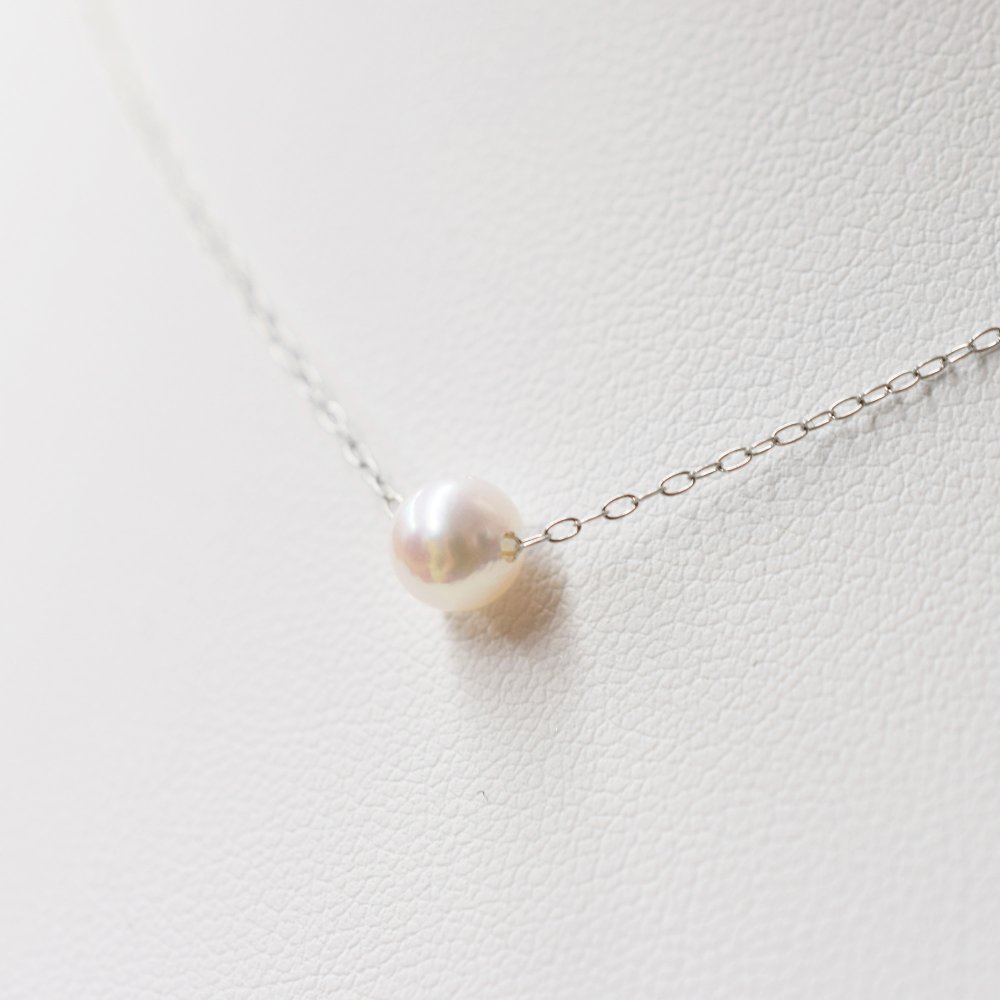 ［pearl323］ 5.5mm - 6mm 1粒 ネックレス ホワイトピンク あこや真珠
